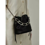 Chain embellished Crossbody premium leather handbag