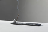 Ceramic incense holder in black and white minimalist for meditation and yoga lovers