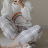 Winter Rainbow flannel Pajama Set