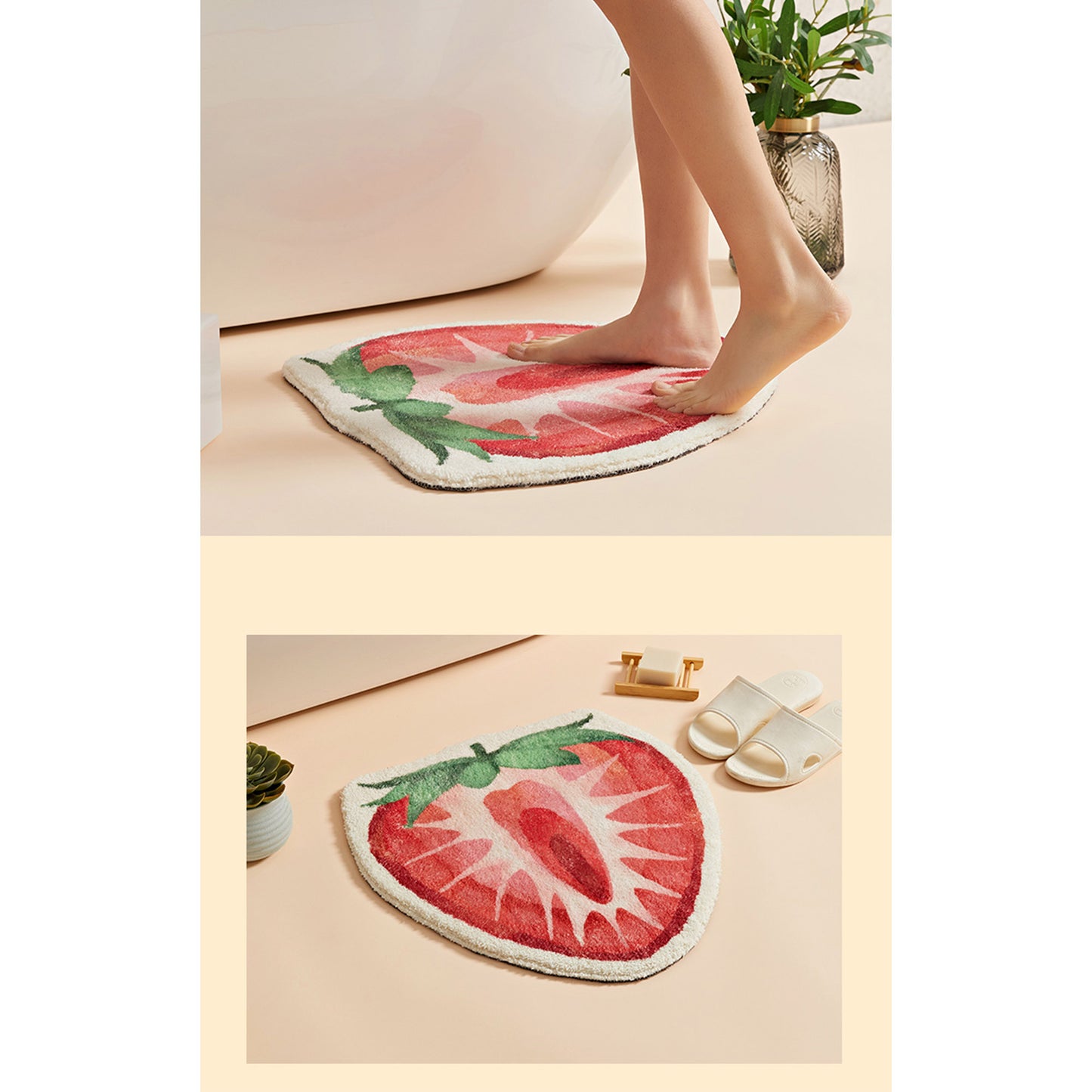 strawberry bath mat