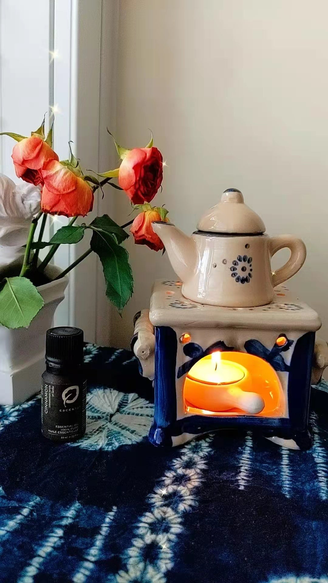 Cute Essential Oil Burner | Decorated mini tea pot for essential oil burner