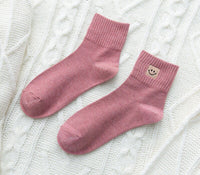 3 pairs cute smiley face ankle cotton socks