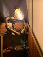 Pipe Light|Table lamp|Decoration lamp|Edison Bulb Steampunk Lamp |Industrial lighting|Vintage Desk Lamp |Gas Pipe Lamp|Rustic Metal Lighting