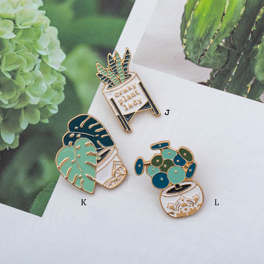 Enamel pins quotes |Cute Platns enamel pins in set| Cactus Soft Enamel Pin Pack| Lapel Pin| Brooch Metal Pin For Jackets,  Hats, Backpacks